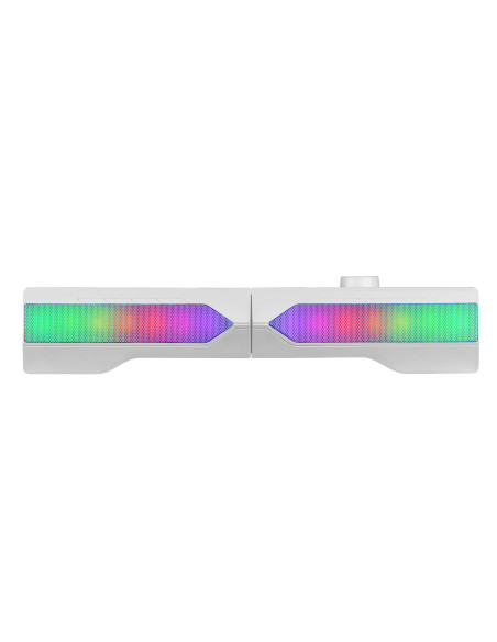 Mars Gaming ALTAVOZ BLUETOOTH MSDUO WHITE 2 EN 1 CONVERTIBLE EN SOBREMESA 2.0 O SOUNDBAR BT 5.0 ILUMINACION RGB