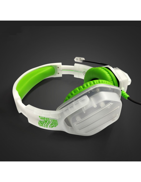 Blade Gaming Ghost Auriculares Alámbrico Diadema Juego Verde, Transparente, Blanco