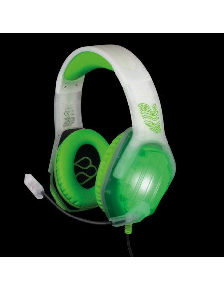 Blade Gaming Ghost Auriculares Alámbrico Diadema Juego Verde, Transparente, Blanco
