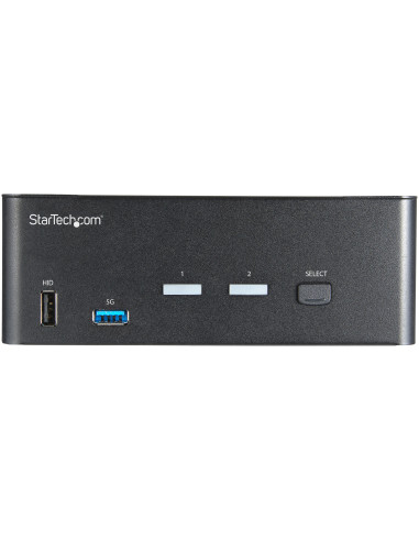 StarTech.com Switch Conmutador KVM de 2 Puertos HDMI 2.0 4K para 2 Monitores - Vídeo de 4K y 60Hz Ultra HD - HDR - Hub Ladrón