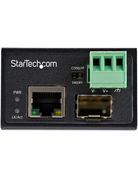 StarTech.com Conversor de Medios Ethernet Industrial de Fibra Multi o Monomodo a Ethernet - SFP a RJ45 - Convertidor - IP30