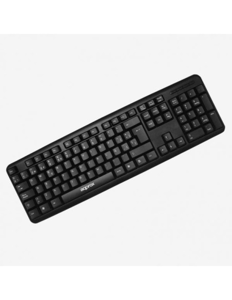 Approx APPMX220 teclado Oficina USB QWERTY Español Negro