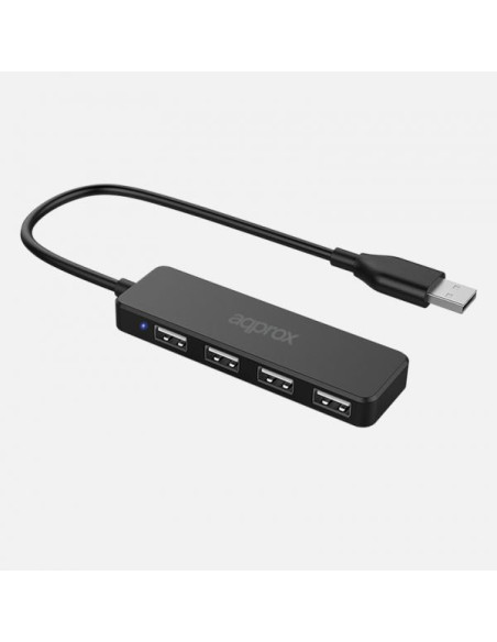 Approx APPC46 hub de interfaz USB 2.0 480 Mbit s Negro