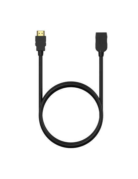 AISENS Cable HDMI V2.0 Prolongador Premium Alta Velocidad   Hec 4K@60Hz 18Gbps, A M-A H, Negro, 1.0M
