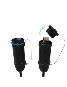AISENS Cable HDMI V2.1 AOC con Armadura Ultra Alta Velocidad   Hec 8K@60Hz 4K@120Hz 4 4 4 48Gbps, A M-A M, Negro, 30M 2