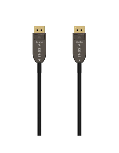AISENS Cable DISPLAYPORT AOC V1.4 8K@60Hz 4K@120Hz 4 4 4 32.4Gbps, DP M-DP M, Negro, 10M