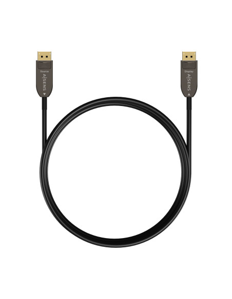 AISENS Cable DISPLAYPORT AOC V1.4 8K@60Hz 4K@120Hz 4 4 4 32.4Gbps, DP M-DP M, Negro, 15M