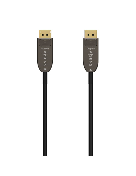 AISENS Cable DISPLAYPORT AOC V1.4 8K@60Hz 4K@120Hz 4 4 4 32.4Gbps, DP M-DP M, Negro, 30M