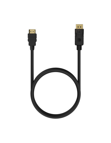 AISENS Cable Conversor DISPLAYPORT a HDMI, DP M-HDMI M, Negro, 0.5M