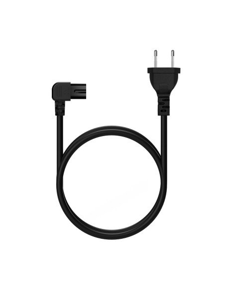 AISENS Cable Alimentación Acodado Forma 8, CEE7 16 M-C7 H, Negro, 3.0M