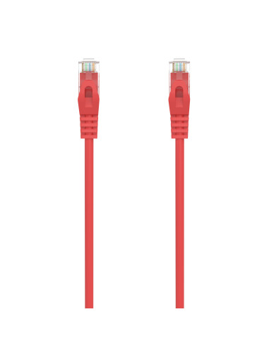 AISENS Cable de Red Latiguillo RJ45 LSZH Cat.6A 500 Mhz UTP AWG24, Rojo, 0.5M