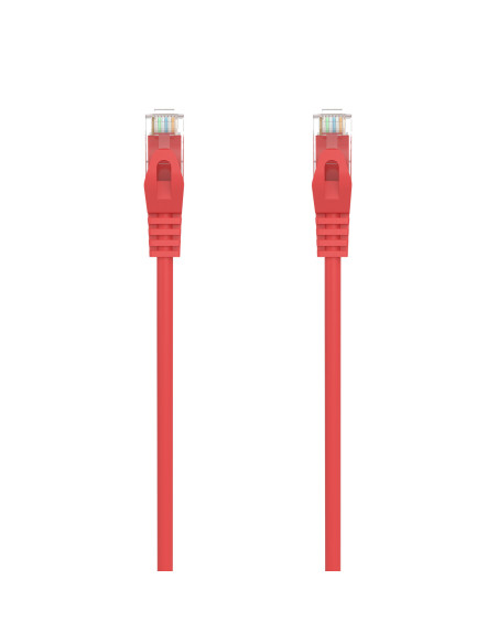 AISENS Cable de Red Latiguillo RJ45 LSZH Cat.6A 500 Mhz UTP AWG24, Rojo, 0.5M