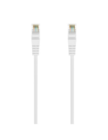 AISENS Cable de Red Latiguillo RJ45 LSZH Cat.6A 500 Mhz UTP AWG24, Blanco, 1.0M