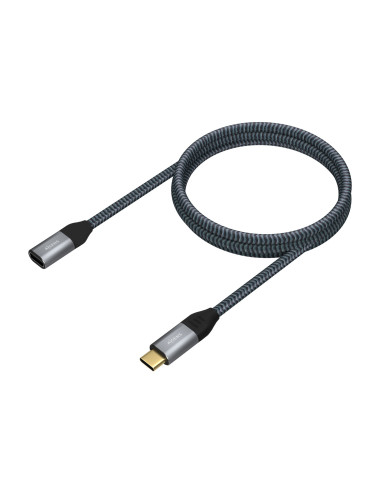 AISENS Cable USB 3.2 Gen2X2 Aluminio 20Gbps 5A 100W, Tipo USB-C M-USB-C H, Gris, 1.0M