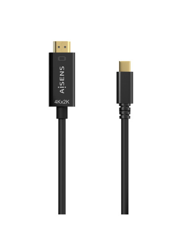 AISENS Cable Conversor USB-C A HDMI 4K@30Hz, USB-C M-HDMI M, Negro, 1.8M