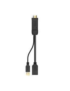 AISENS Conversor Activo HDMI 2.0 + USB Alim. a DISPLAYPORT V1.2, HDMI M-USB M-DP H, Negro, 10CM 2