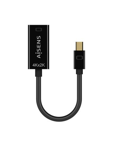 AISENS Conversor Mini DP V1.2 a HDMI V1.4 4K@30Hz, MDP M-HDMI A H, Negro, 15CM