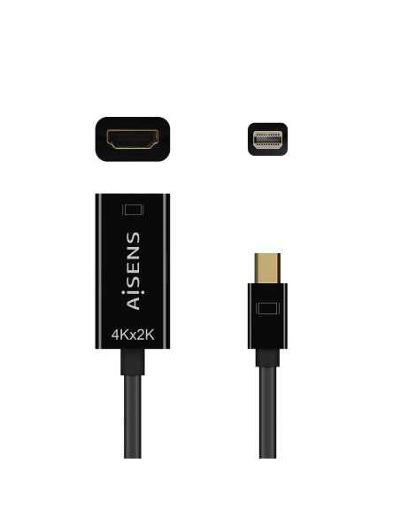 AISENS Conversor Mini DP V1.2 a HDMI V1.4 4K@30Hz, MDP M-HDMI A H, Negro, 15CM