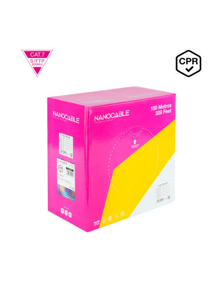 Nanocable Cable de Red CAT.7 LSZH SFTP PIMF AWG23, Naranja, 100 m