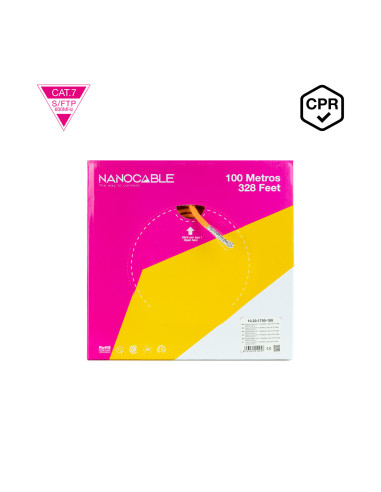 Nanocable Cable de Red CAT.7 LSZH SFTP PIMF AWG23, Naranja, 100 m