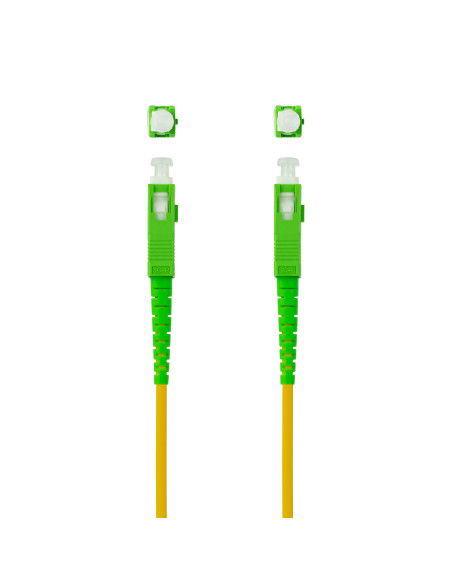 Nanocable Cable de Fibra Óptica SC APC a SC APC Monomodo Simplex LSZH, Amarillo, 15m