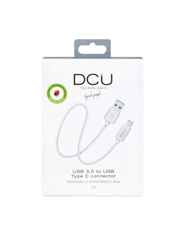 DCU Advance Tecnologic 30402065 cable USB USB 3.2 Gen 1 (3.1 Gen 1) 2 m USB C USB A Blanco