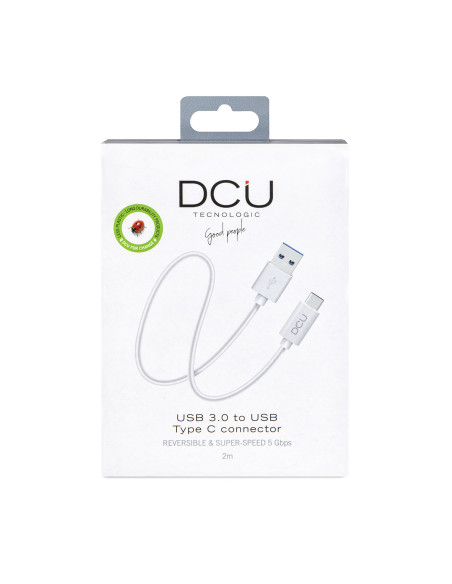DCU Advance Tecnologic 30402065 cable USB USB 3.2 Gen 1 (3.1 Gen 1) 2 m USB C USB A Blanco