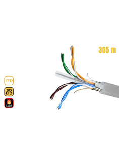 Phasak Bobina de Cable de Red Cat.6 FTP LSZH Sólido AWG23 CCA 305M - PHR 6312 2