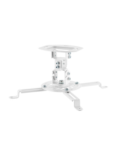 AISENS Soporte Universal Giratorio, Inclinable de Techo para Proyector 13.5Kg, Blanco