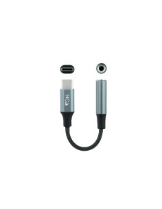 Nanocable Cable Adaptador Audio USB-C M a Jack 3.5 H, 11 cm, Negro Gris 2