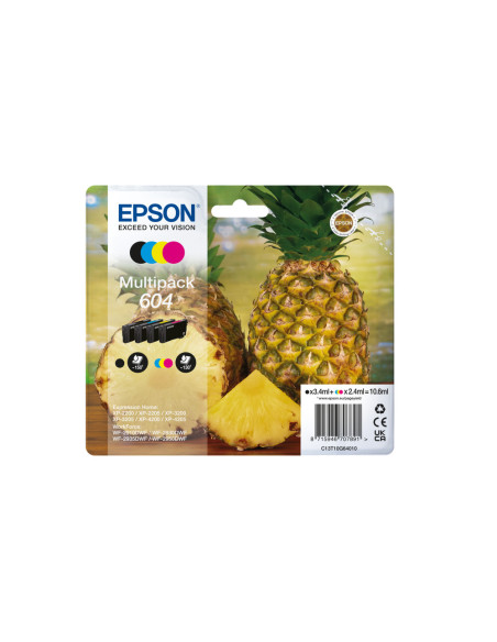 Epson 604 cartucho de tinta 4 pieza(s) Original Rendimiento estándar Negro, Cian, Magenta, Amarillo