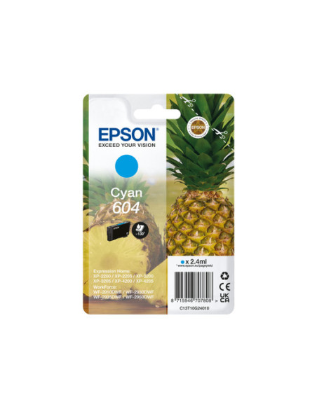 Epson 604 cartucho de tinta 1 pieza(s) Original Rendimiento estándar Cian