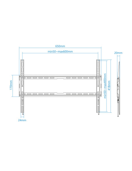 TooQ LP1080F-B soporte para TV 2,03 m (80") Negro
