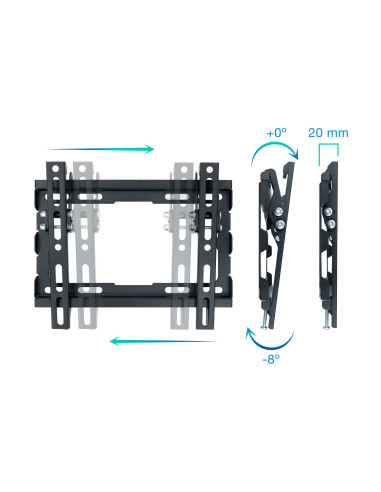 TooQ LP1044T-B soporte para TV 109,2 cm (43") Negro