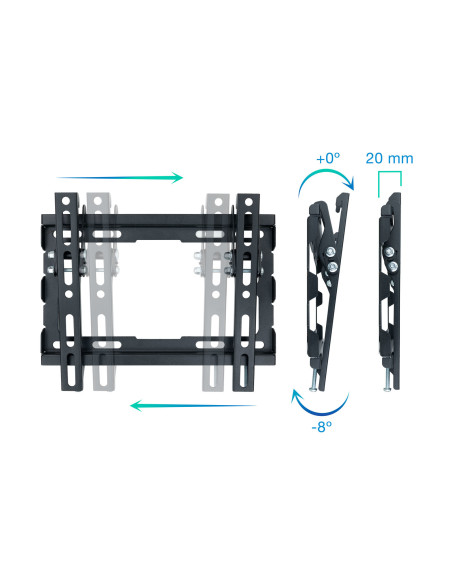TooQ LP1044T-B soporte para TV 109,2 cm (43") Negro