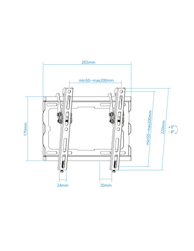 TooQ LP1044T-B soporte para TV 109,2 cm (43") Negro