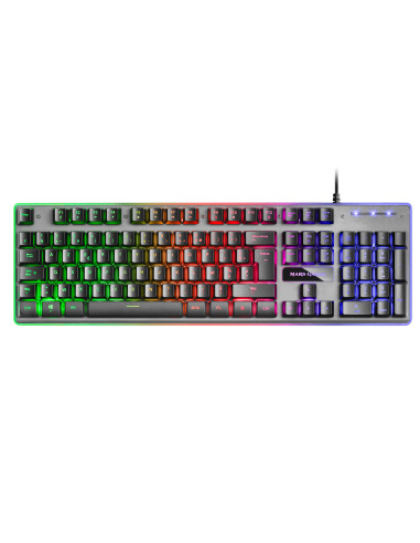 Mars Gaming MK220FR, Teclado Gaming H-Mech, FRGB Rainbow y Halo, Antighosting, Idioma Francés