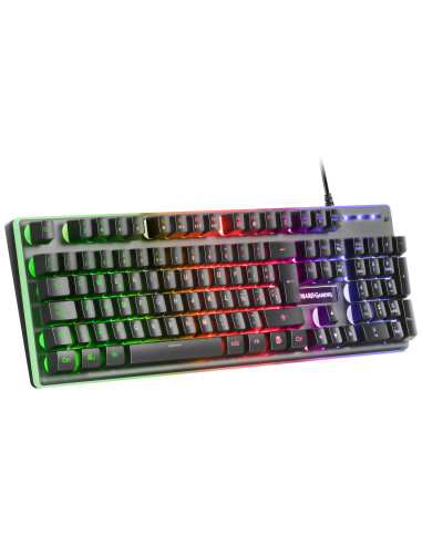 Mars Gaming MK220FR, Teclado Gaming H-Mech, FRGB Rainbow y Halo, Antighosting, Idioma Francés