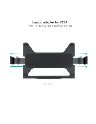 TooQ TQLH1117-B soporte para ordenador portátil Soporte articulado con bandeja para ordenador portátil Negro 43,9 cm (17.3")