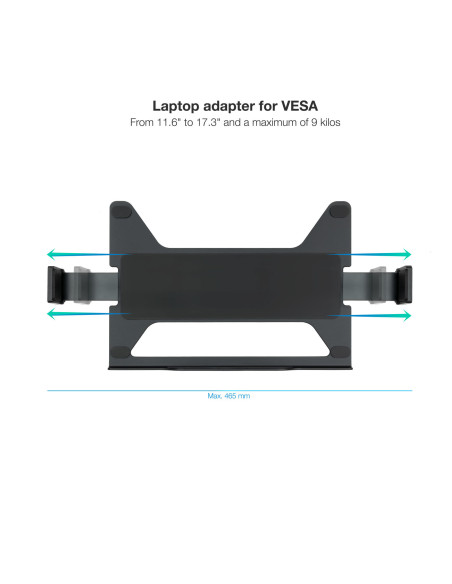 TooQ TQLH1117-B soporte para ordenador portátil Soporte articulado con bandeja para ordenador portátil Negro 43,9 cm (17.3")