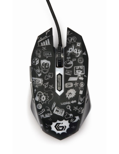 Gembird MUS-6B-GRAFIX-01 ratón Oficina mano derecha USB tipo A Óptico 3600 DPI
