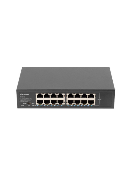 Lanberg RSGE-16 switch No administrado Gigabit Ethernet (10 100 1000) 1U Negro