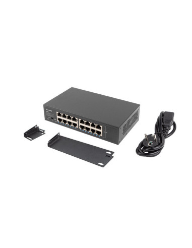 Lanberg RSGE-16 switch No administrado Gigabit Ethernet (10 100 1000) 1U Negro