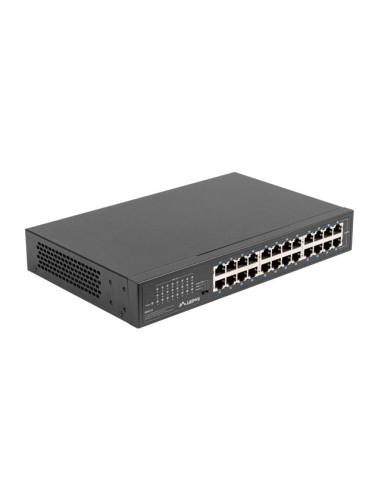 Lanberg RSGE-24 switch No administrado Gigabit Ethernet (10 100 1000) 1U Negro