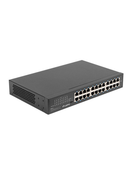 Lanberg RSGE-24 switch No administrado Gigabit Ethernet (10 100 1000) 1U Negro