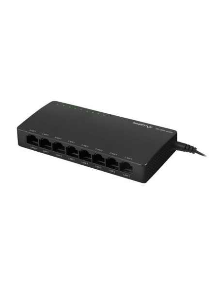 Lanberg DSP2-1008-12V switch No administrado Gigabit Ethernet (10 100 1000) Negro