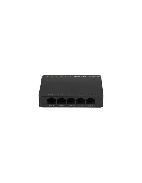 Lanberg DSP2-1005-12V switch No administrado Gigabit Ethernet (10 100 1000) Negro