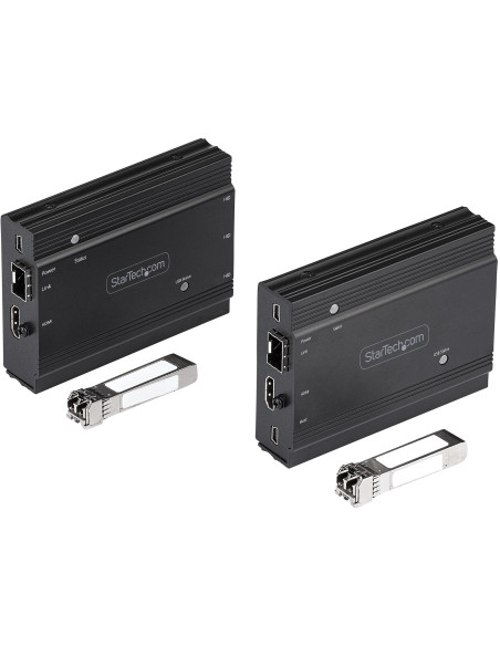 StarTech.com Extensor KVM HDMI de 4K por Fibra - Alargador de Consola Switch KVM con Vídeo HDMI y USB Remoto - hasta 300m
