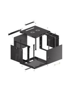 Lanberg WF01-6609-00B armario rack 9U Bastidor de pared Negro 2