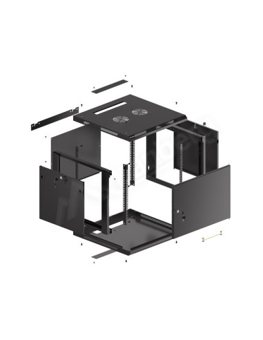 Lanberg WF01-6609-00B armario rack 9U Bastidor de pared Negro
